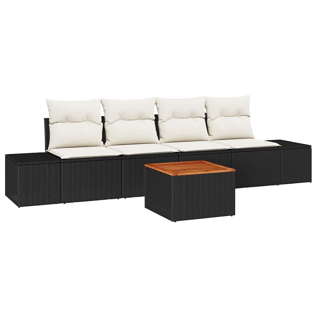 Havesofa Sæt Med Opbevaring 5 Dele Polyrattan - Billede 2