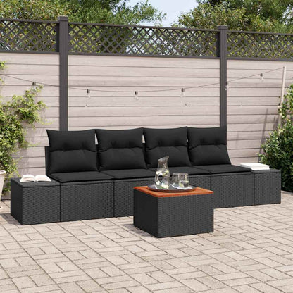 Havesofa Sæt Med Opbevaring 5 Dele Polyrattan
