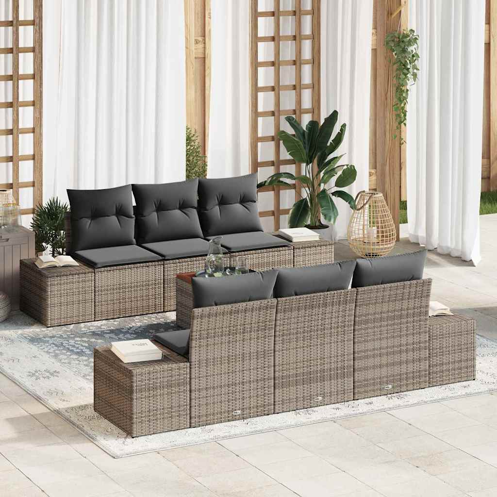 Havesofa Sæt Med Opbevaring 7 Dele Polyrattan