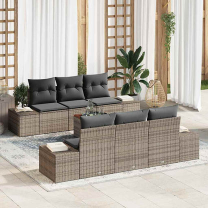 Havesofa Sæt Med Opbevaring 7 Dele Polyrattan
