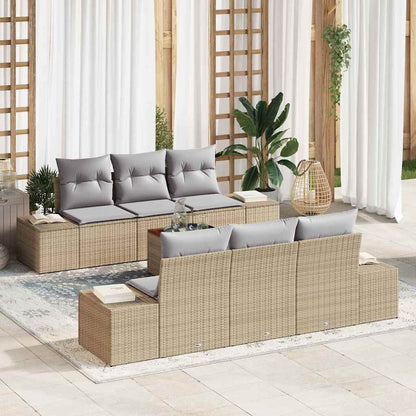 Havesofa Sæt Med Opbevaring 7 Dele Polyrattan