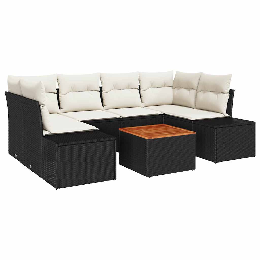 Havesofa Sæt Med Opbevaring 7 Dele Polyrattan - Billede 2