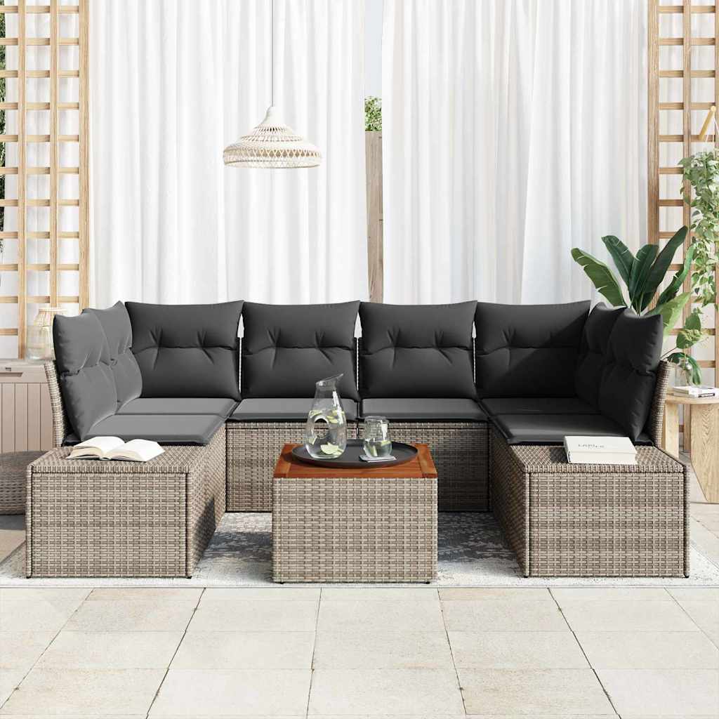 Havesofa Sæt Med Opbevaring 7 Dele Polyrattan
