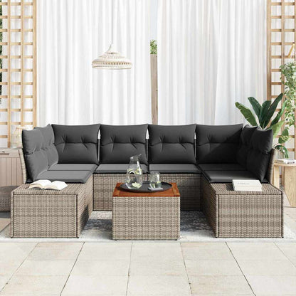Havesofa Sæt Med Opbevaring 7 Dele Polyrattan