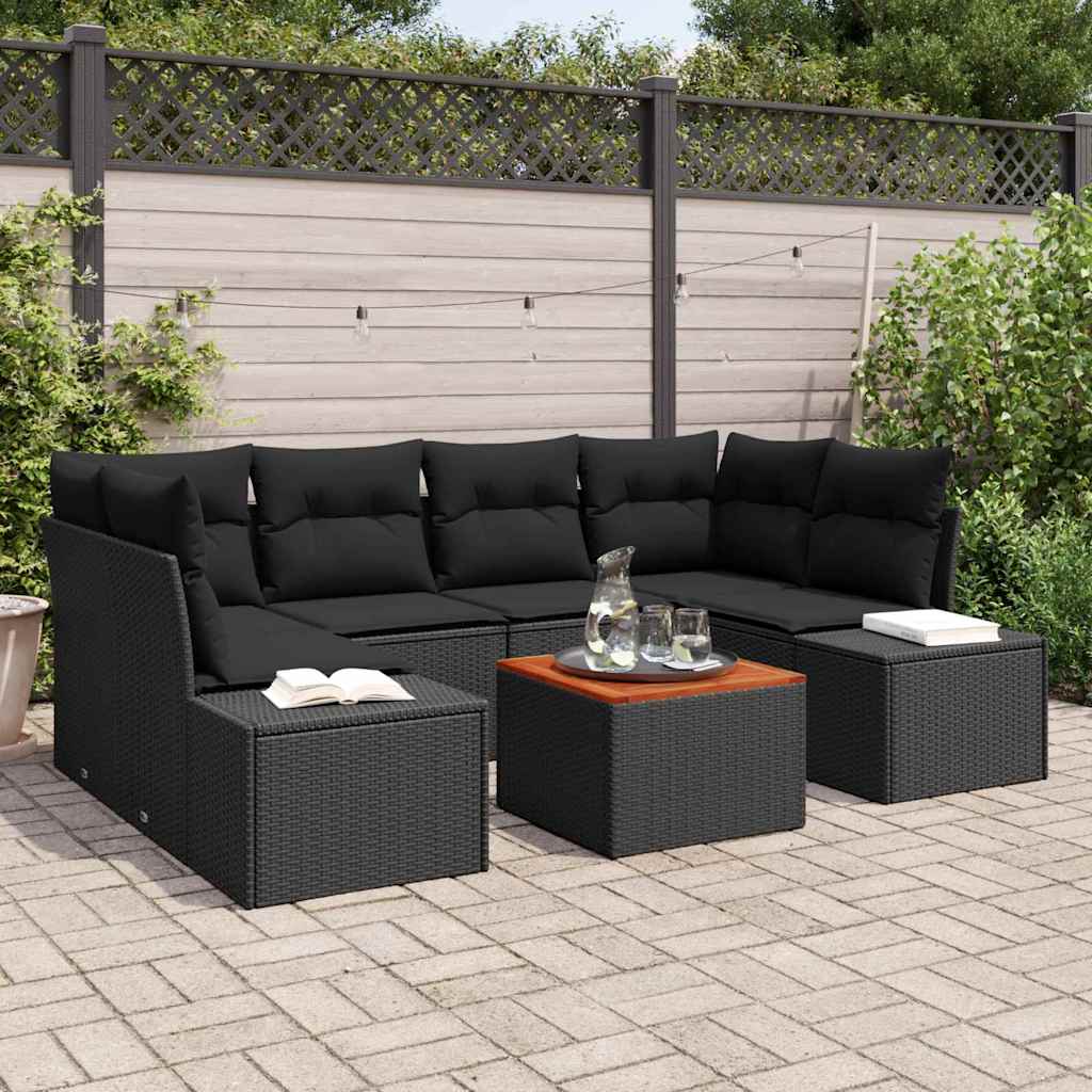 Havesofa Sæt Med Opbevaring 7 Dele Polyrattan
