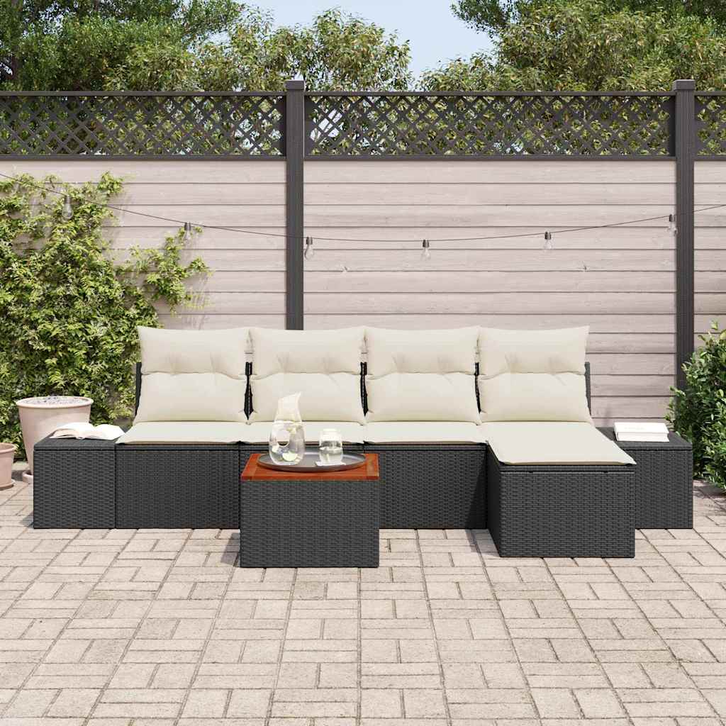 Havesofa Sæt Med Opbevaring 6 Dele Polyrattan - Billede 3