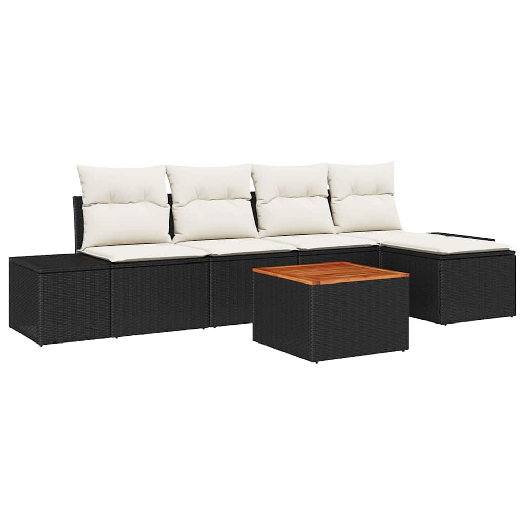Havesofa Sæt Med Opbevaring 6 Dele Polyrattan - Billede 2