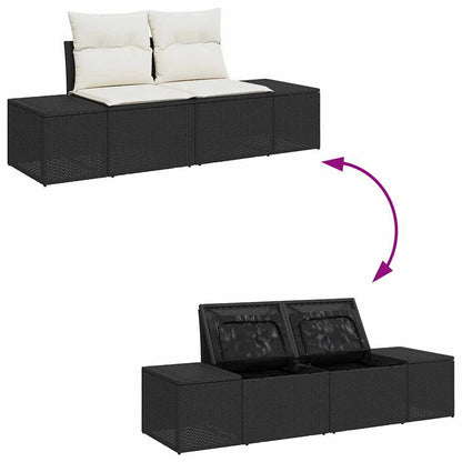 Havesofa Sæt Med Opbevaring 6 Dele Polyrattan - Billede 10