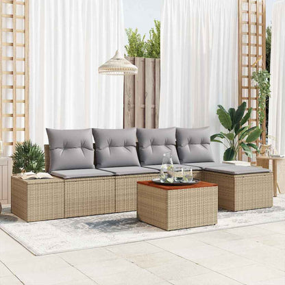 Havesofa Sæt Med Opbevaring 6 Dele Polyrattan