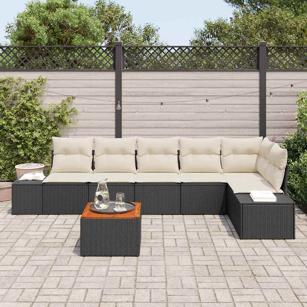 Havesofa Sæt Med Opbevaring 7 Dele Polyrattan - Billede 3