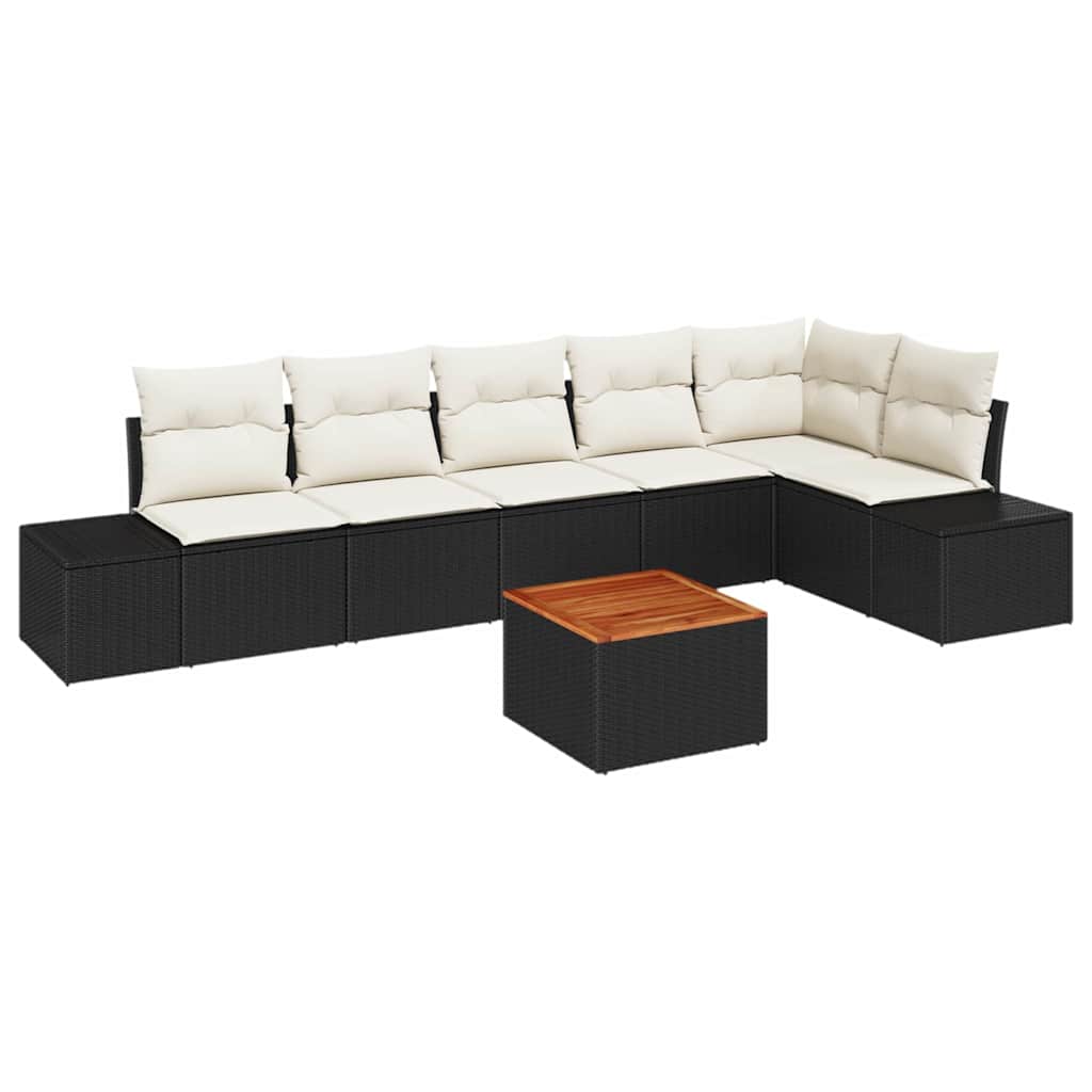 Havesofa Sæt Med Opbevaring 7 Dele Polyrattan - Billede 2