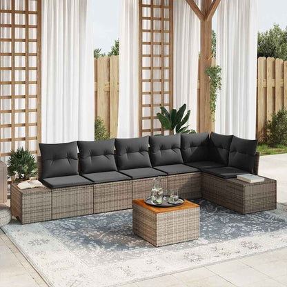 Havesofa Sæt Med Opbevaring 7 Dele Polyrattan
