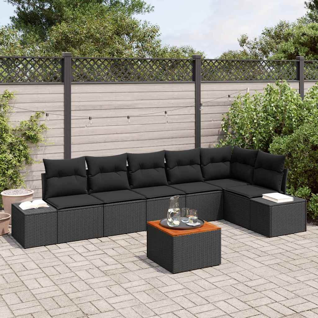 Havesofa Sæt Med Opbevaring 7 Dele Polyrattan
