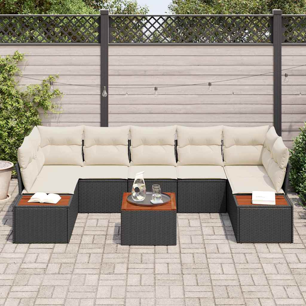 Havesofa Sæt Med Pude Med Opbevaring 8 Dele Poly Rattan - Billede 3