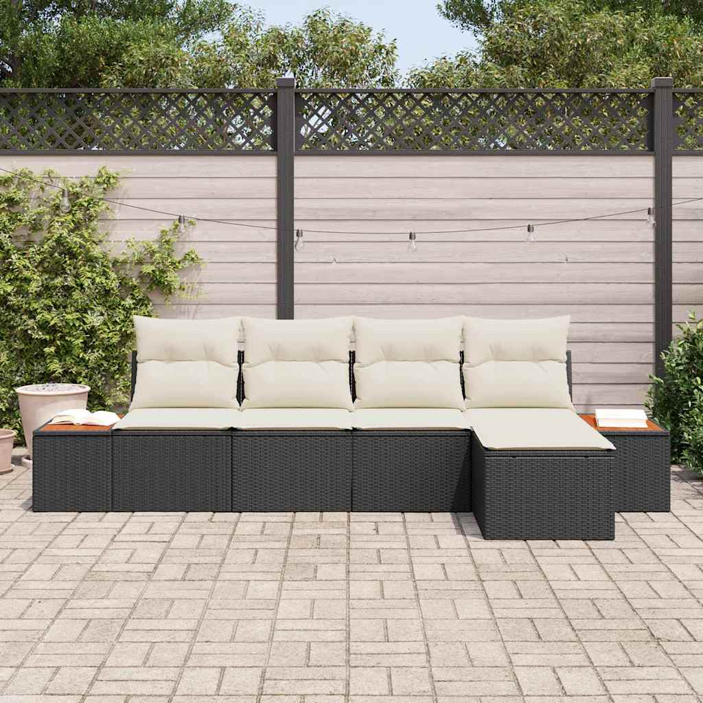 Havesofa Sæt Med Pude 6 Dele Polyrattan - Billede 3