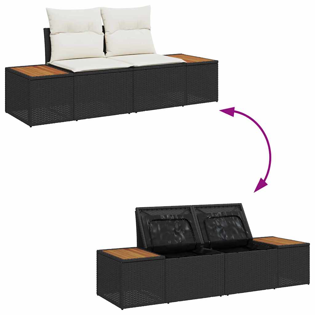 Havesofa Sæt Med Pude 6 Dele Polyrattan - Billede 9