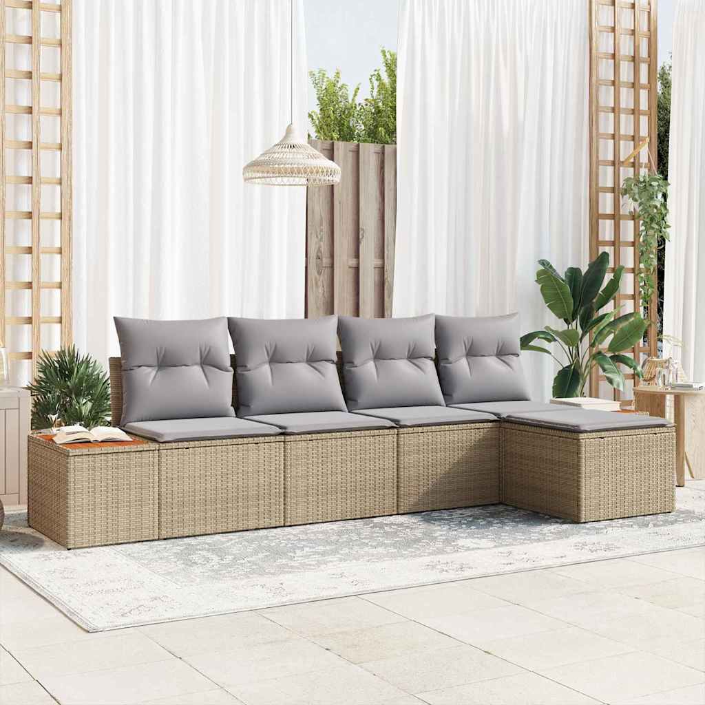 Havesofa Sæt Med Pude 6 Dele Polyrattan