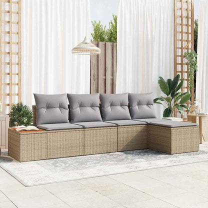 Havesofa Sæt Med Pude 6 Dele Polyrattan