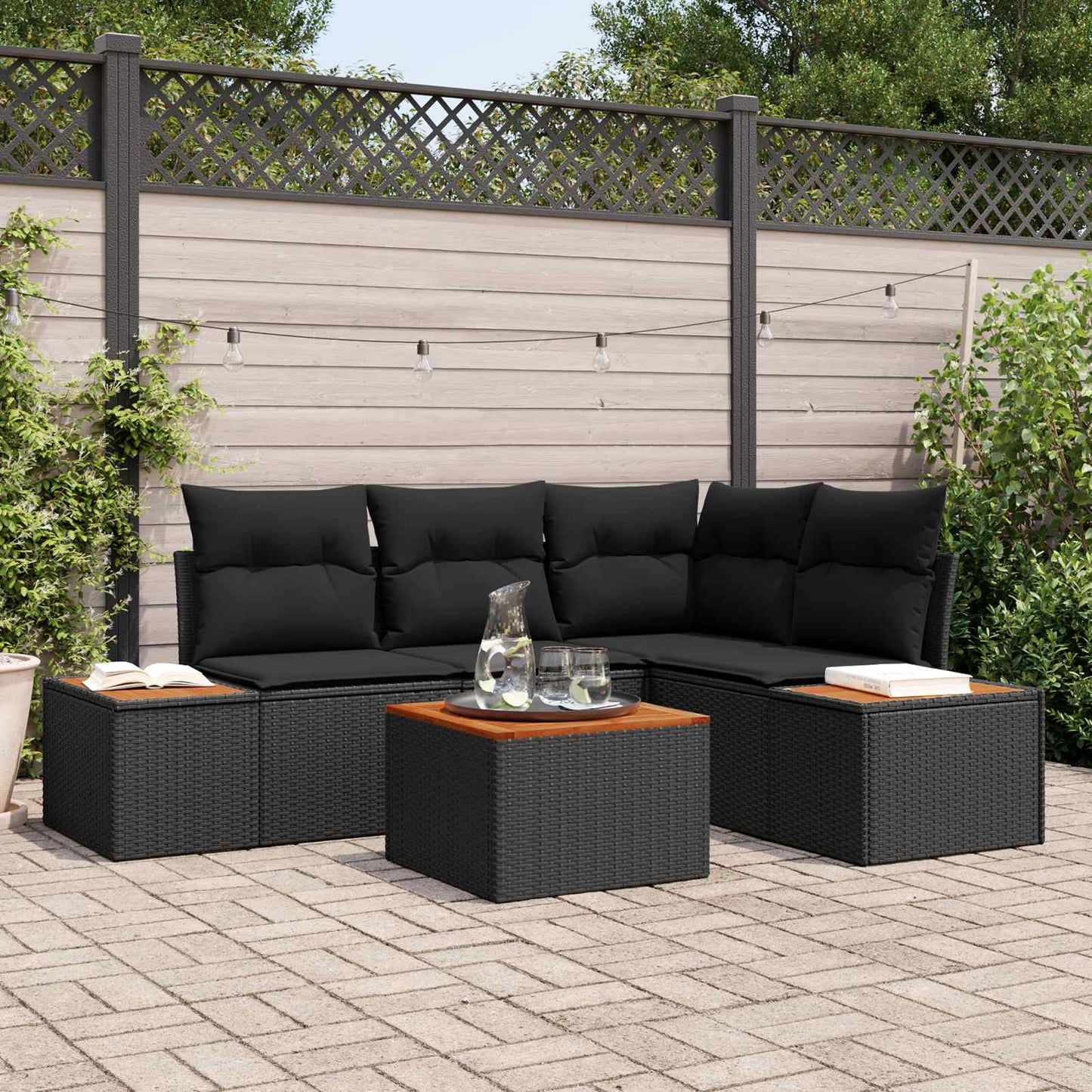 Havesofa Sæt Med Pude 4 Dele Polyrattan