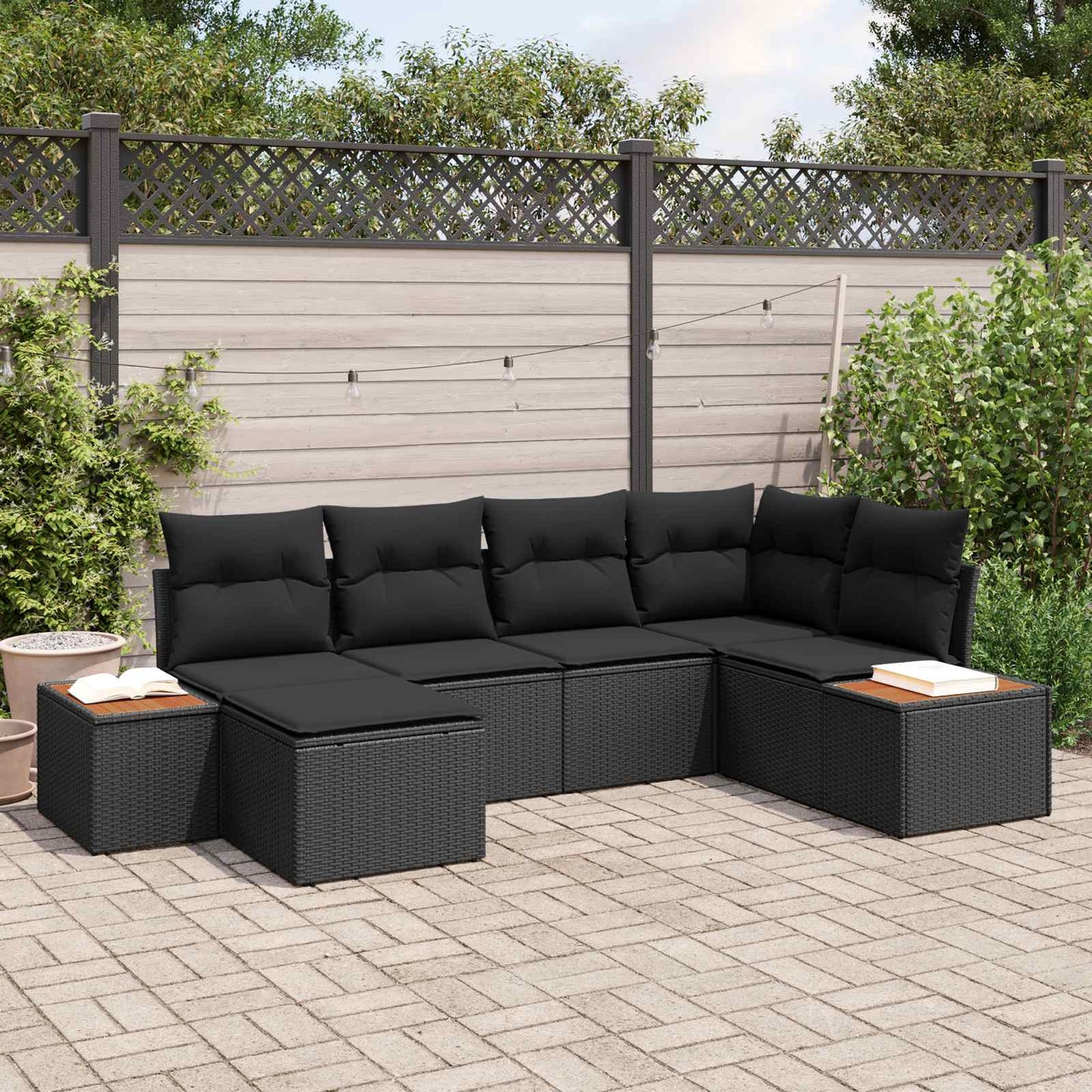 Havesofa Sæt Med Pude 7 Dele Polyrattan