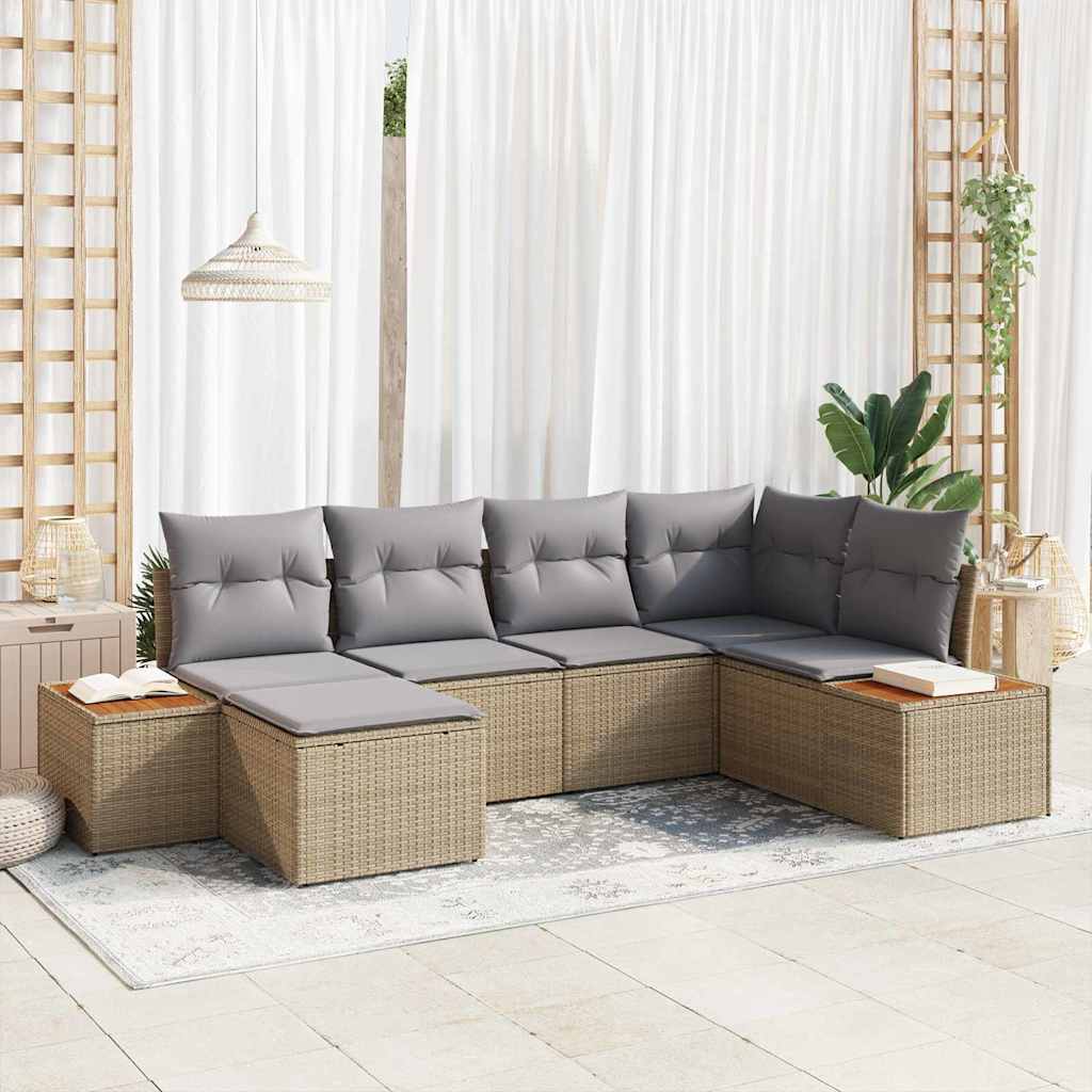 Havesofa Sæt Med Pude 7 Dele Polyrattan