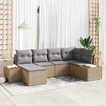 Havesofa Sæt Med Pude 7 Dele Polyrattan