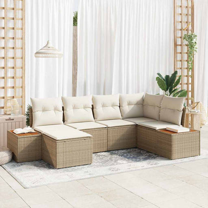 Havesofa Sæt Med Pude 7 Dele Polyrattan