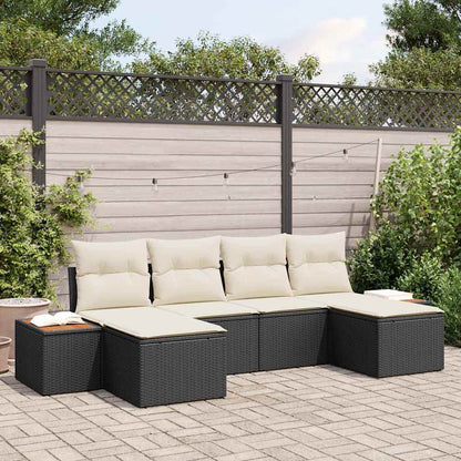 Havesofa Sæt Med Pude 6 Dele Poly Rattan - Hovedbillede