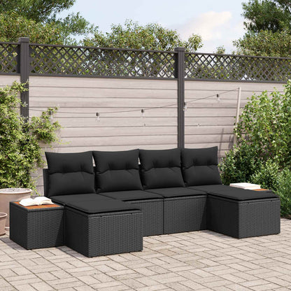 Havesofa Sæt Med Pude 6 Dele Poly Rattan