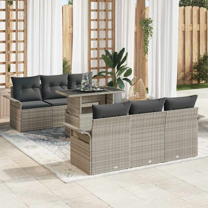 Havesofa Sæt Med Pude Med Opbevaring 7 Dele Poly Rattan - Variant 3356945