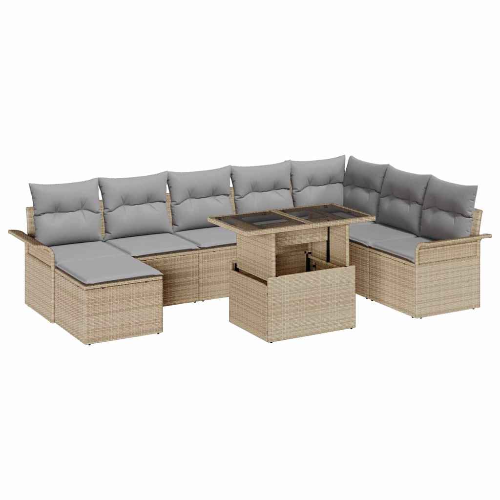 Havesofa Sæt Med Pude Med Opbevaring 9 Dele