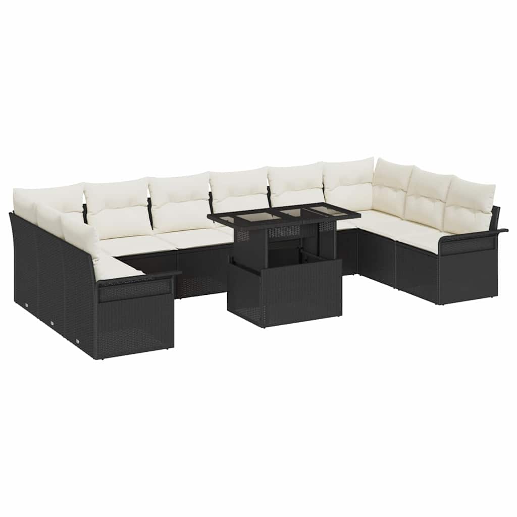 Havesofa Sæt Med Pude Med Pude 11 Dele Poly Rattan - Hovedbillede