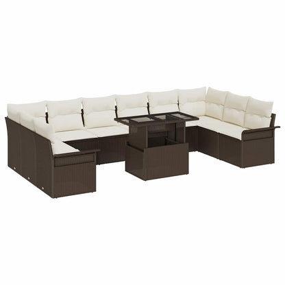 Havesofa Sæt Med Pude Med Pude 11 Dele Poly Rattan - Variant 3357091