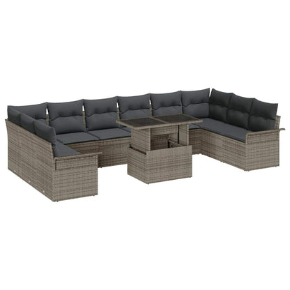 Havesofa Sæt Med Pude Med Pude 11 Dele Poly Rattan - Variant 3357092