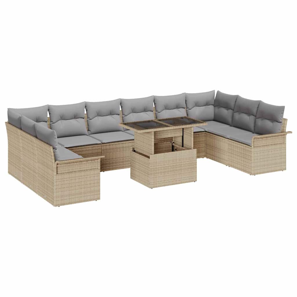 Havesofa Sæt Med Pude Med Pude 11 Dele Poly Rattan - Variant 3357093