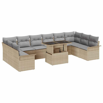 Havesofa Sæt Med Pude Med Pude 11 Dele Poly Rattan - Variant 3357093
