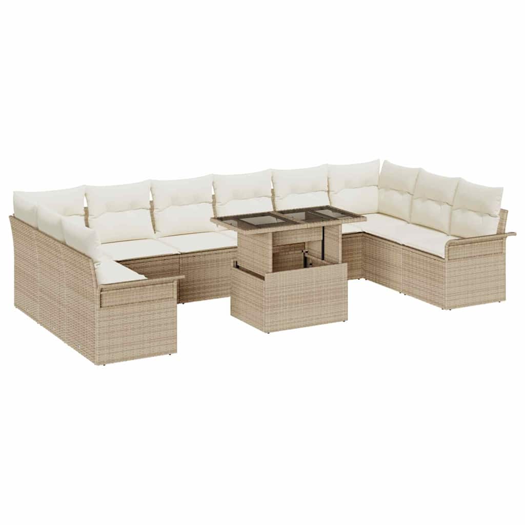 Havesofa Sæt Med Pude Med Pude 11 Dele Poly Rattan - Variant 3357094