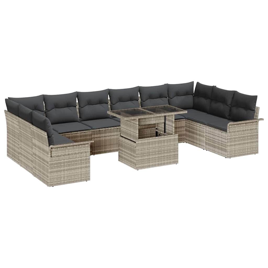 Havesofa Sæt Med Pude Med Pude 11 Dele Poly Rattan - Variant 3357095
