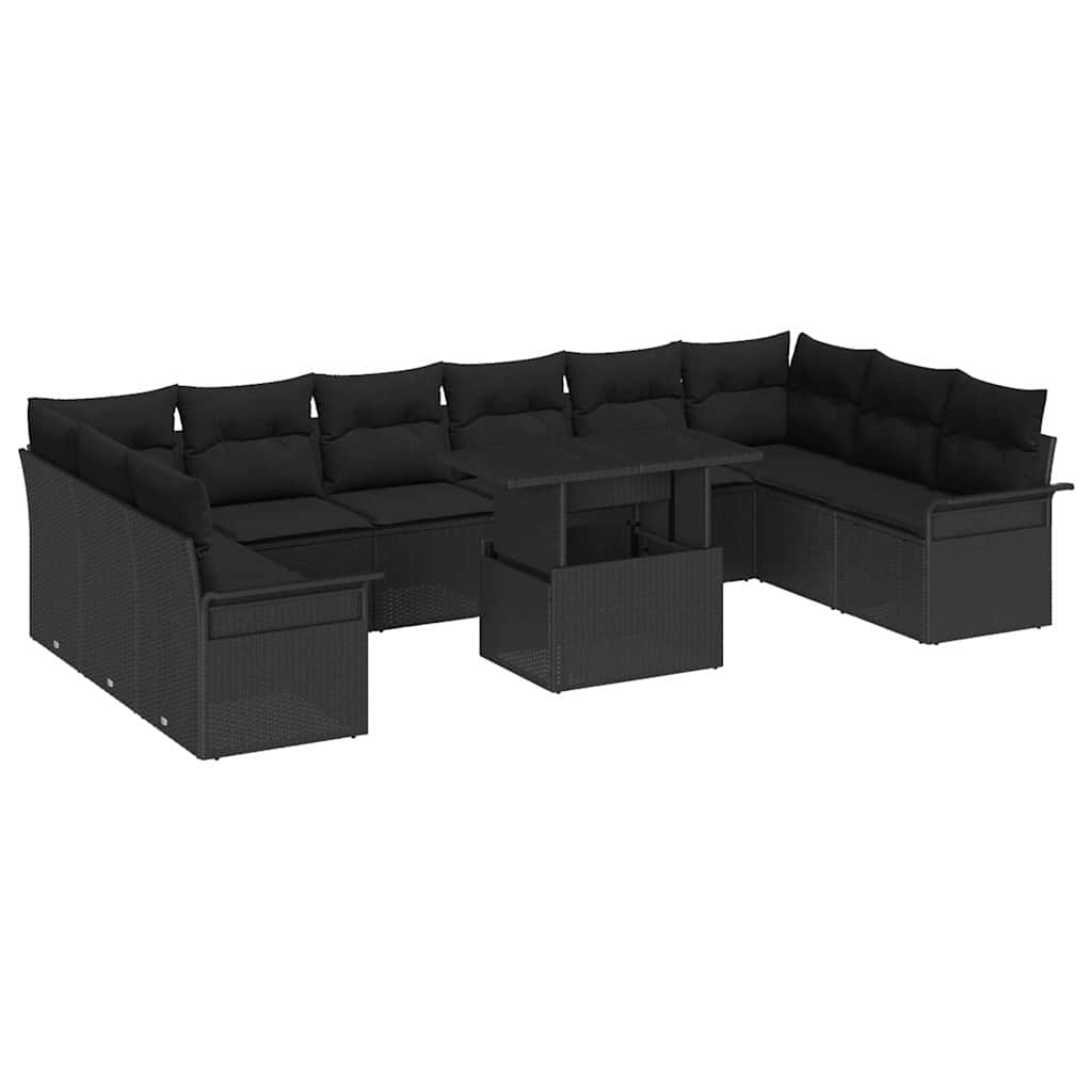 Havesofa Sæt Med Pude Med Pude 11 Dele Poly Rattan - Variant 3357096