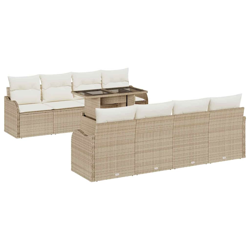 Havesofa Sæt 9 Stk. 8-antal Sæder Poly Rattan - Billede 2