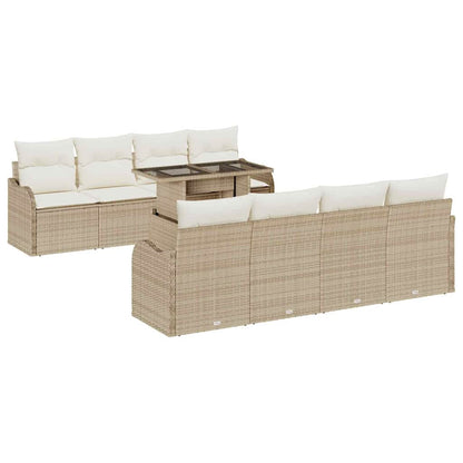 Havesofa Sæt 9 Stk. 8-antal Sæder Poly Rattan - Billede 2