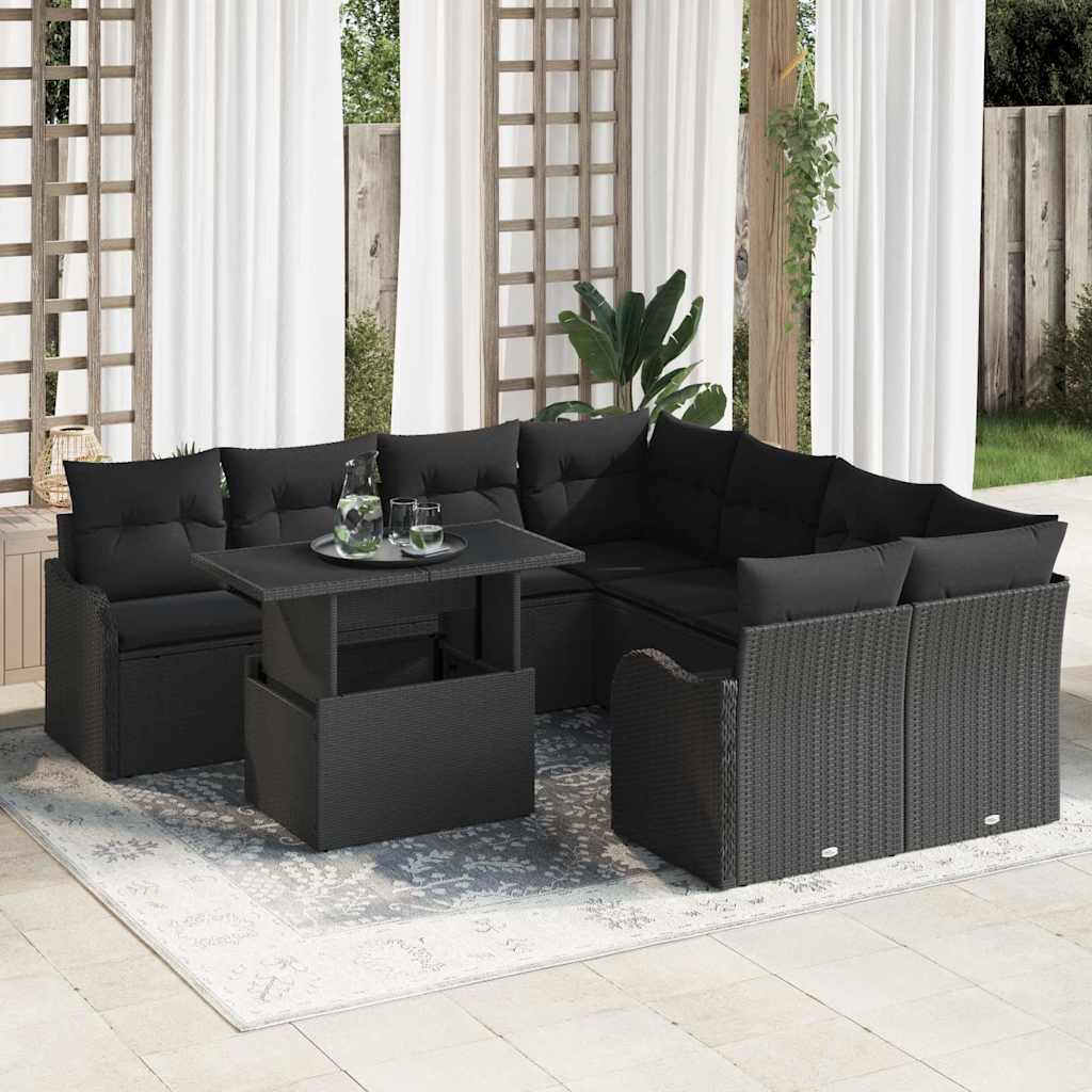 Havesofa Sæt Med Pude Med Pude 9 Dele Polyrattan