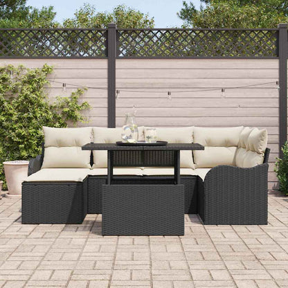 Havesofa Sæt Med Pude Med Opbevaring 7 Dele Poly Rattan - Billede 3