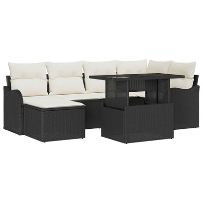 Havesofa Sæt Med Pude Med Opbevaring 7 Dele Poly Rattan - Billede 2