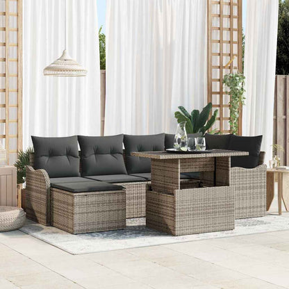 Havesofa Sæt Med Pude Med Opbevaring 7 Dele Poly Rattan