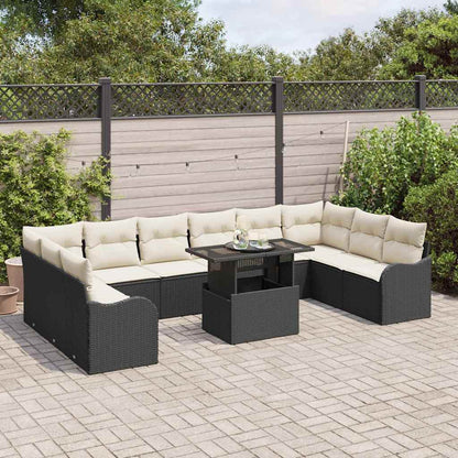 Havesofa Sæt Med Pude Med Pude 11 Dele Poly Rattan - Billede 3