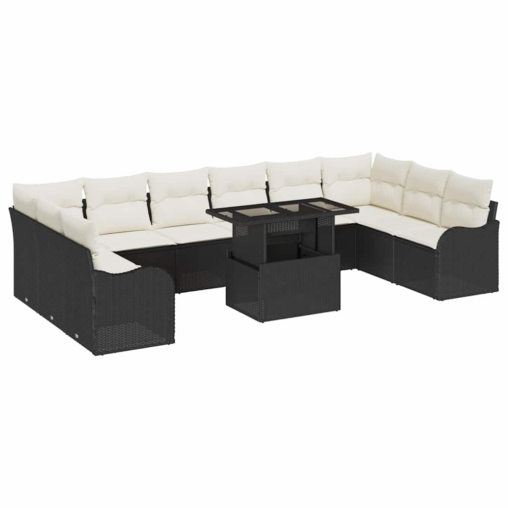 Havesofa Sæt Med Pude Med Pude 11 Dele Poly Rattan - Billede 2