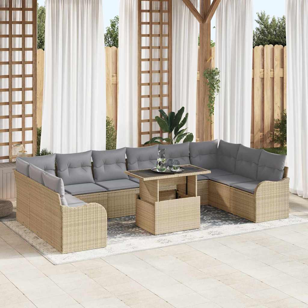 Havesofa Sæt Med Pude Med Pude 11 Dele Poly Rattan