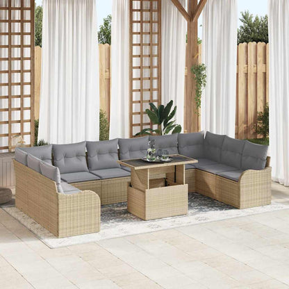 Havesofa Sæt Med Pude Med Pude 11 Dele Poly Rattan