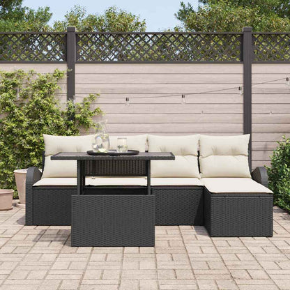Havesofa Sæt Med Pude Med Opbevaring 6 Dele Poly Rattan - Billede 3